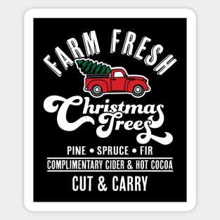 Farm Fresh Christmas Trees - Red Truck Christmas Tree Xmas Sticker